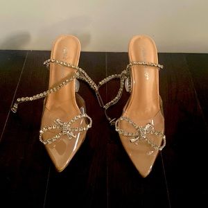 Dolls kill diamond studded sling back heels